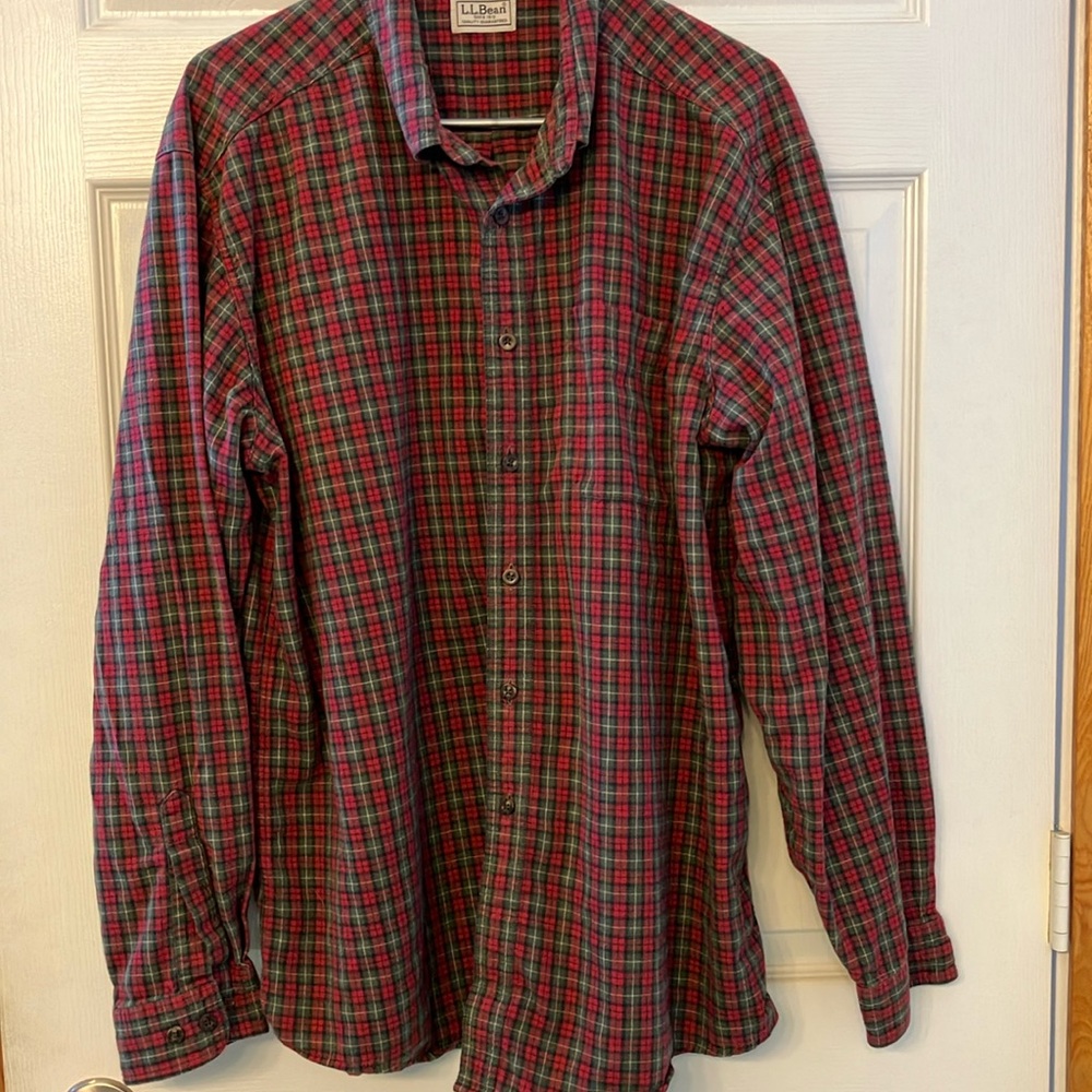L.L. Bean Men's Red Plaid Shirt